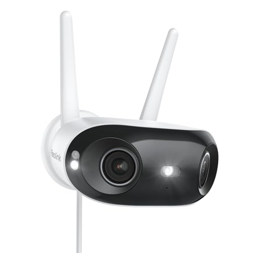 Reolink 4K Caméra Surveillance WiFi Extérieure avec Panorama de 180°, Wi-FI 6 Bi-Bande 2,4/5 GHz,...