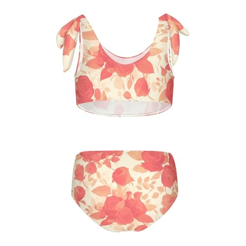 KLL Goose Gray Girls Two Piece Bikini Sets Scoop Neck Swimsuit Swimwear Cute Shoulder Strap2