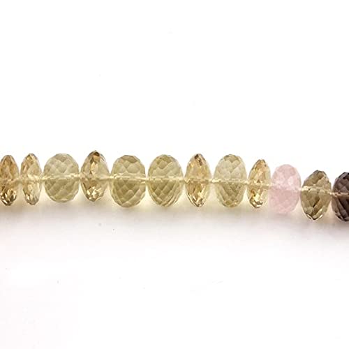 Beads 10mm-12mm Mix Stone multi rondelles facettées pour création de bijoux 7.5 Inches SB1574