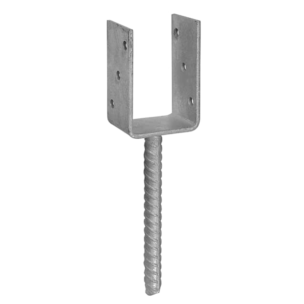 Heavy Duty Galvanised ("U" Shape with Pin) Post Fence Foot Anchors CONCRETING 101mm-4"