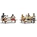 Outdoor Dining (5 Figures & 2 Picnic Tables) HO Scale Woodland Scenics