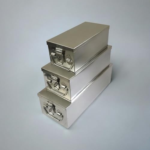Image of JOWEL Stainless Steel Locker Safe Box /Jewel /Cash Peti /Storage Container Set (8 inch, 10 inch, 12 inch, Pack of 3, Color-coated) (Polished Steel)