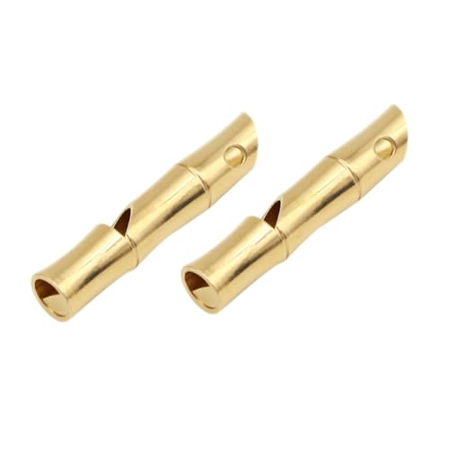 FOYTOKI 2 Pack Emergency Whistles Outdoor Safety Whistles Brass Loud Sound for Hiking Camping Sports