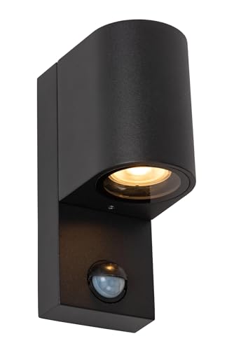 Spot mural extérieur GU10 noir étanche IP65 Lucide Zaro