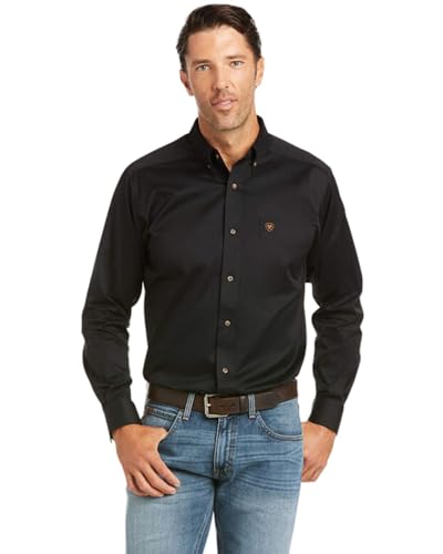 Chemise ARIAT noire anti-froissement en sergé pour homme actif taille M