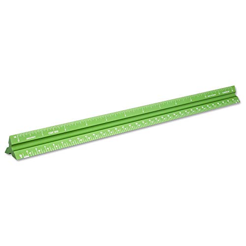 Image of Alumicolor Aluminum Architect Solid Drafting Scale, 12IN, Green