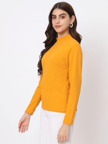 Image of Istyle Can Solid HIgh Neck Full Sleeve Stretchable Slim Fit Top for Women | Tops for Women | high Neck top for Women | Winter Tops for Women
