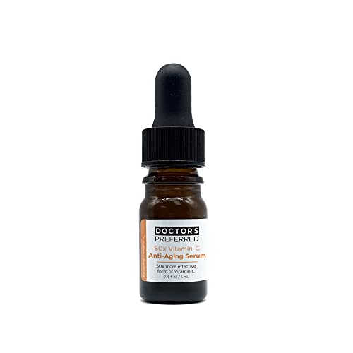 Anti-Aging 50X Vitamin C Serum With 20% Collagen, Protein & Peptides | Reverse Signs Of Aging | Reduces Dark Spots, Fine Lines & Wrinkles. | Doctors Preferred .17oz (Trial Size)