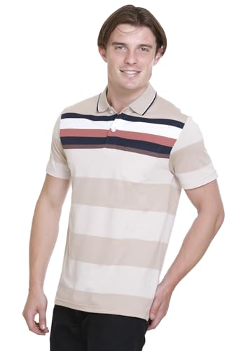 Image of SANE ORIGINALS T-Shirt for Men with Pocket || Textured Striped Polo for Men