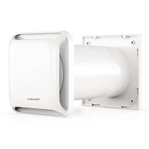 Weiworld Grille d’Aération Passive 100 mm, Kit de Ventilation Murale Carré avec Débit Réglable, Conduit Télescopique et Filtre Intégré, sans...