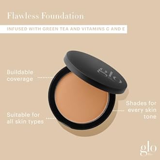 Glo Skin Beauty Pressed Base Powder Foundation Makeup (Tawny Light) - Flawless Coverage for a Radiant Natural, Second-Skin Finish