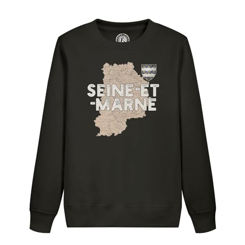 Sweatshirt enfant Seine-et-Marne 77 avec carte de Melun vintage