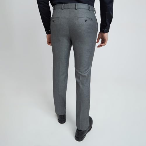 Image of Raymond Men's Slim Fit Mid Rise Polyester Blend Flat Front Formal Trouser