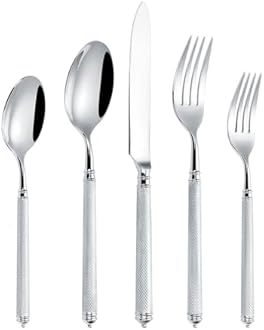 Luxury gold flatware set stainless steel cutlery set for 12 luxury tableware set mirror polished eating utensils sets dishwasher safe gift box packaging (60pcs, gold)