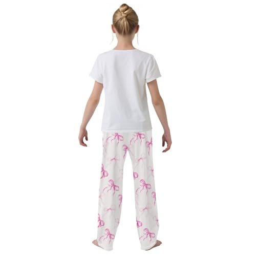 Pajama Bottoms, Ribbons Pink Bows Pajamas Pant Sleep Long Pants Lounge Wear Sleepwear Soft Pjs3