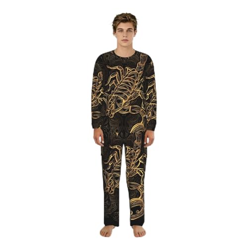 Pyjama homme imprimé scorpion doré vêtement de détente élégant S-3XL