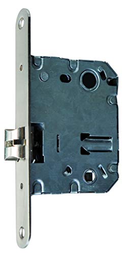 AZERODESIGN- Picaporte Pestillo Unificado- Puertas Interior Madera- Cerradura Puerta Embutir - Níquel Satinado- 70mm Cantos Redondos