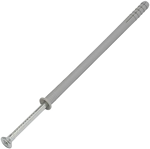 AERZETIX - C67172 - Lot de 25 Chevilles à Clou Ø10x180mm à collerette biseautée en polyéthylène + 25 Clou-vis Ø6.9x190 mm à tête fraisée PZ3 en Acier - à Frapper - ossature métallique béton Brique