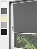 Home-Vision® Verdunkelungsrollo Klemmfix, ohne Bohren mit Klämmträgern, Fensterrollo, Seitenzugrollo, Verdunklungsrollo, Lichtundurchlässig Thermorollo (Graphit, B40cm x H150cm)