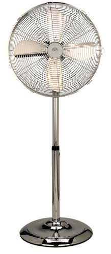 DCG - VENTILATORE INOX 40 CM. Oscillazione orizzontale, 3 velocità, alta qualità di finitura. Sicuro piedistallo di sostegno e minimo rumore.