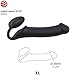 Dildo clásico sin vibración – doble estimulación para parejas – silicona de calidad con forma ergonómica – sin correas – uso sin manos y memoria de forma adaptable – Strap-On-Me (Negro, XL)