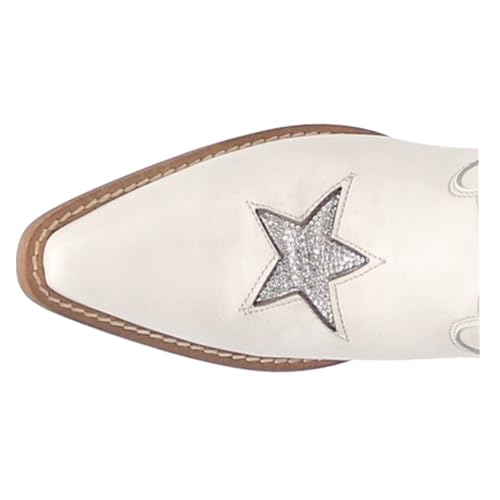Dingo White Star Struck Shortie 7 inch Women's Almond Toe Western Boots DI582-WHITE4