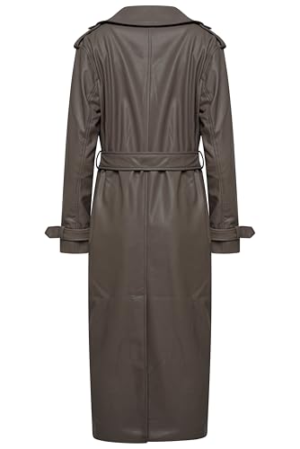 Trench long ELLE Sophia en polyuréthane taupe taille 42 - 2