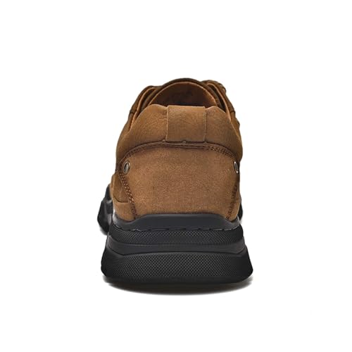 Men's Thick Bottom Leather Loafer,Hand Stitching Comfort Non-Slip Casual Walking Sneakers,Hiking Driving Outdoor Work Office Dress Shoes4