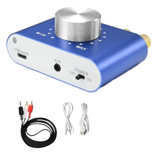 Staeekkzy Miniamplificador Digital X25 de 12V-24V con Receptor de Audio Estéreo, Bluetooth y 100W. Amplificador de Escritorio con Enchufe Europeo.