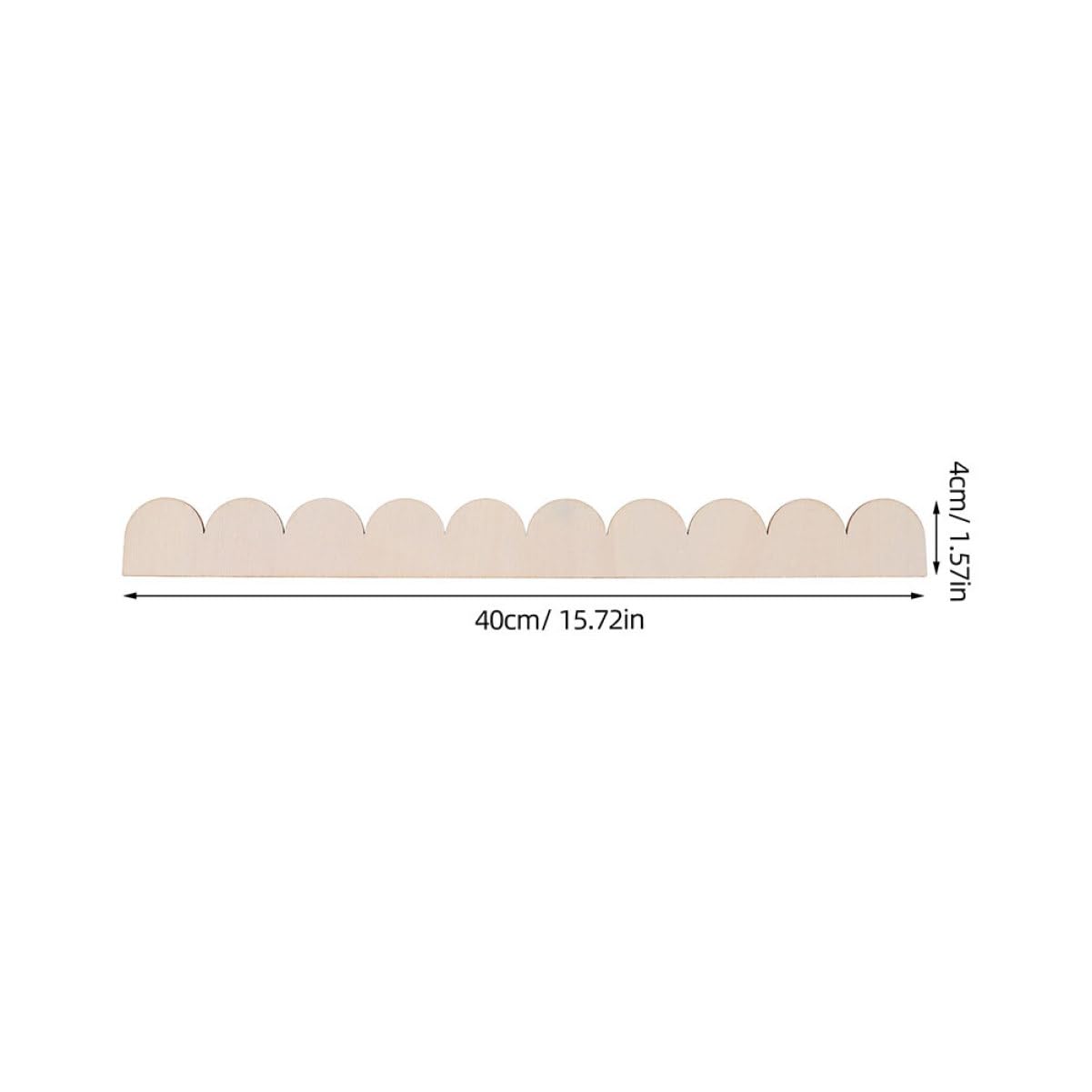VILLCASE Scalloped Wooden Moulding Trim (Set of 6), 40x4cm Solid Wood Wavy Edge Border for Furniture Upcycling Cabinets - Image 2