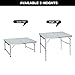 REDCAMP Aluminum Camping Table 3 Foot, Portable Folding Table Adjustable Height Lightweight for Picnic Beach Outdoor Indoor, White 36 x 24 inch