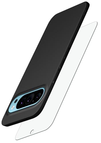 Coque Google Pixel 9 Pro rigide fine noire et protection écran totale