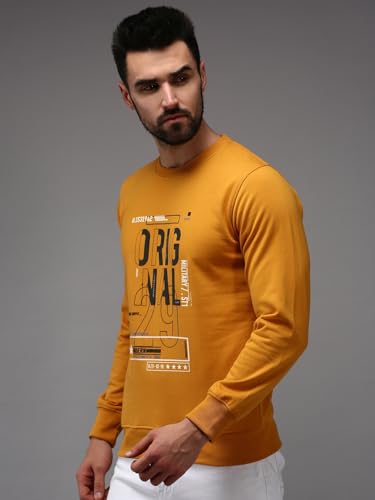 Image of SHOWOFFFF Men Printed Pullover Sweatshirt | Round Neck Full Sleeves Cotton Sweatshirt's for Mens | Slim Fit Regular Length Sweatshirts for Men's