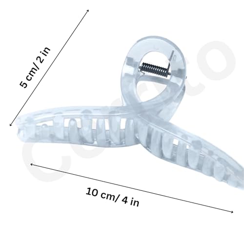 Image of Cerrito 4 Pcs Big Hair Claw Clips, Large Clutchers for Hair, Strong Hold Nonslip Jelly Clip Hair Accessories for Women & Girls with Thick, Thin, Curly, Straight, Multicolor