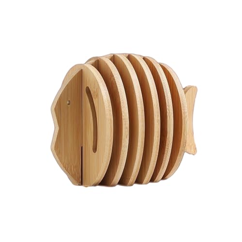 Bodhi2000 Posavasos de mesa para platos, almohadillas aislantes, juego de animales de madera, antideslizantes, antiquemaduras, salvamanteles, forma 3D, resistentes al calor, cazuelas de pescado