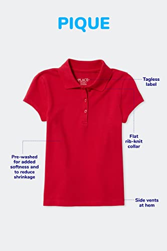 Image of The Children's Place Girls' Toddler Mulipack Short Sleeve Ruffle Pique Polos