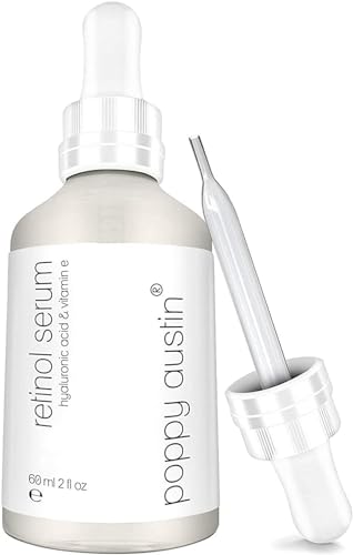 Poppy Austin 60mL Organic Retinol Serum for Face - High-Strength Retinol Organic Serum - Face Serum with Retinol, Vitamin, E & Hyaluronic Acid - Retinol Face Serum