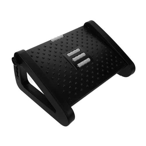 DIKACA Pedales de pie de Masaje portátil Fiesta de la Oficina pequeño Descansar Ergonómico reposapiés para Uso en Oficina Taburete de pie Ajustable reposapiés doméstico el plastico Negro