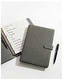 NuNi Kinder Organisationsordner A4, Dokumentenmappe mit 12 Registern, Leder Ringbuch für Zeugnisse und U-Heft, inkl. Kugelschreiber, 2 Einlegetaschen und 10 Glarsichtfolien