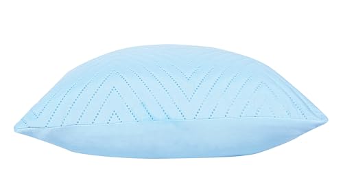 Image of RD TREND UltraSonic Microfiber Cushion Covers, 60 x 60 cm /24 x 24 inches, Set of 5, 250 TC,Back Zipper (Sky Blue)