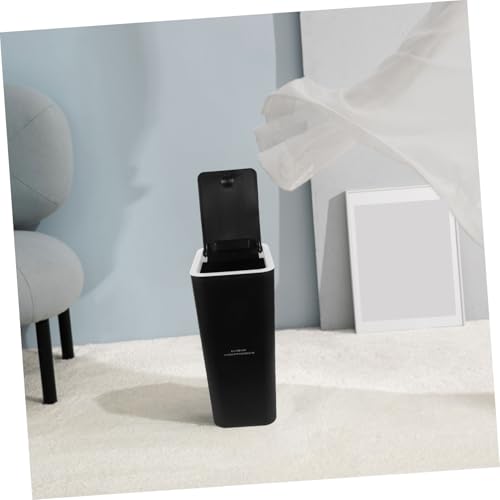 Basurero con tapa presion 10L negro estrecho para cocina y baño miniatura 4