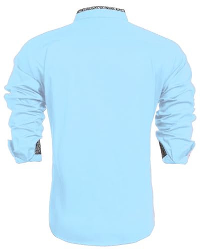 Image of Mens Shirt | Black Cotton Blend Casual | Regular Fit | Full Sleeve | Printed Spread Collar | Solid Plain Style | Summer Office Wear | Stylish Shirt for Men