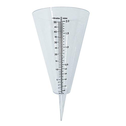 Warooma Conical Rain Gauge, 2 Pcs Plastic Clear Cone Rain Gauge Garden Diy Craft Tool Professional Rain Water Meter Simple Rain Water Measuring Device for Garden Lawn Yard