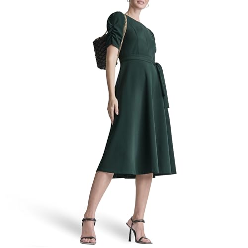 Image of DKNY Women's Jewel Neck Scuba Crepe Dress