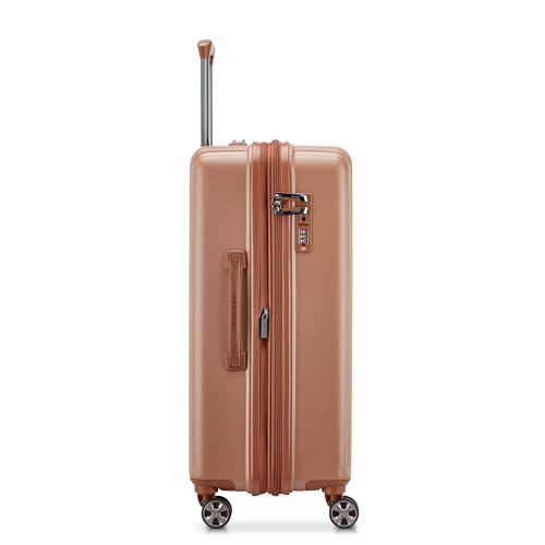 Image of DELSEY PARIS Bianca 66 cms Medium Check-in ABS /Polycarbonate Hard Sided 8 Wheels and Expandable Spinner Suitcase /Trolley Bag for Travel with TSA Lock- Mocha