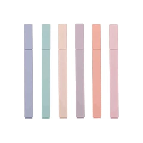 Yamadura Highlighter Marker Set Pastel Colors Water Based, Assorted Colors, Quick Dry Smooth Writing Highlighters for Marking, Journaling Supplies, Bible Planner(6 Macaron Colors) Cover
