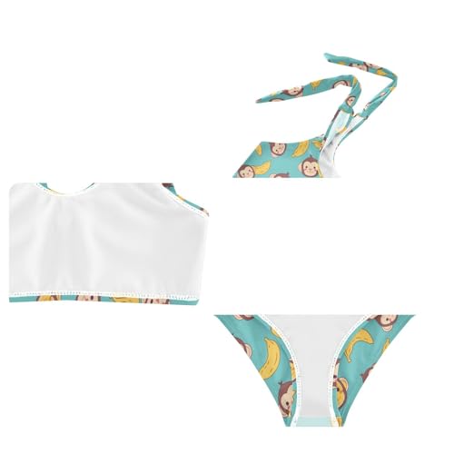 Wusikd Monkey Banana Girls Swimsuits Two Piece Cute Swimwear Bikini Set for for Girls Size 3T4