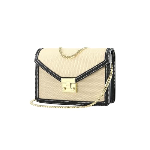 Wallet on Chain Purse WOC Crossbody Clutch Bag for Women in Textile and Leather Mini Shoulder Bag Phone Wallet