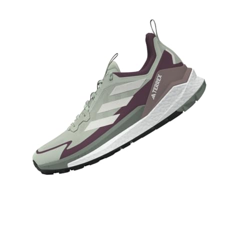 Image of adidas, Womens Terrex Free Hiker 2.0 Hiking Shoes Linen Green /Off White /Quiet Crimson 8 Medium