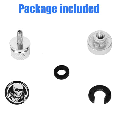 Image of Rear Seat Bolt Screw w /Nut Stainless 1 /4 inch-20 Thread Skull Pattern Knurled | Fits for Harley Touring Fits for Sportster Softail Dyna CVO Fits for Fatbob Electra Glide Fits for Street Glide